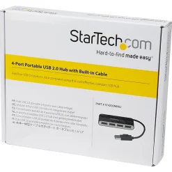 StarTech.com 4 Port USB Hub - 4 x USB 2.0 port - Bus Powered - USB Adapter - USB Splitter - Multi Port USB Hub - USB 2.0 Hub