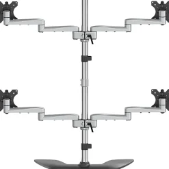 StarTech.com Quad Monitor Stand - Desktop VESA 4 Monitor Arm up to 32" Screens - Ergonomic Articulating Pole Mount - ARMQUADSS