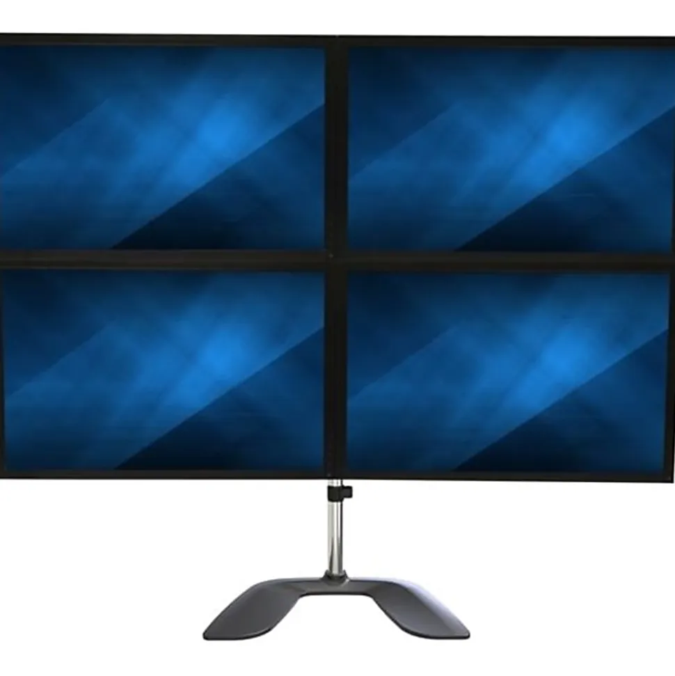 StarTech.com Quad Monitor Stand - Desktop VESA 4 Monitor Arm up to 32" Screens - Ergonomic Articulating Pole Mount - ARMQUADSS