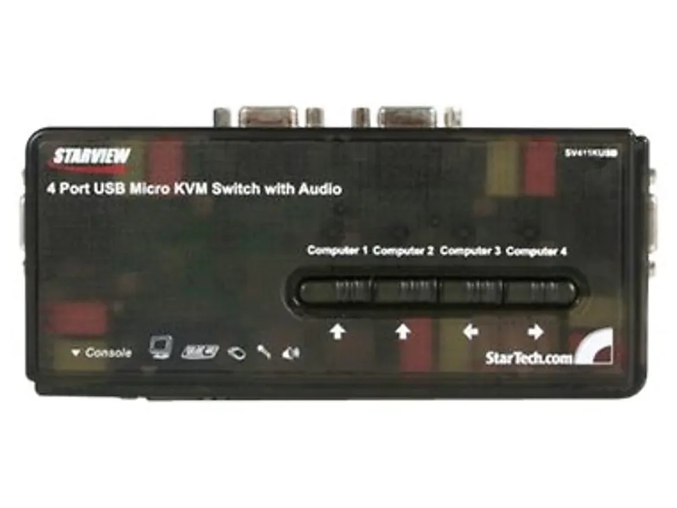 StarTech.com SV411KUSB, KVM / audio switch, USB, 4 ports, 1 local user
