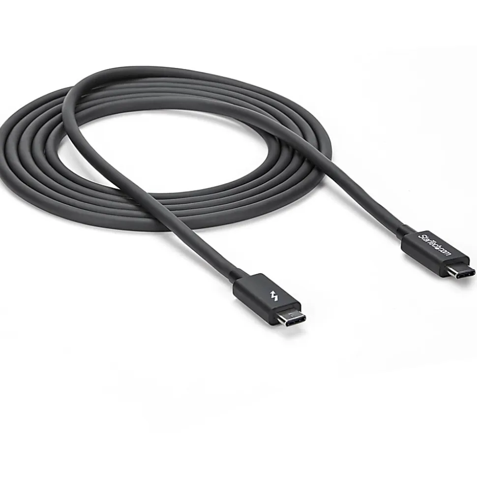 StarTech.com Thunderbolt 3 Cable - 6ft/2m - 4K 60Hz - 20Gbps - USB C to USB C Cable - Thunderbolt 3 USB Type C Charger Cable - TBLT3MM2M