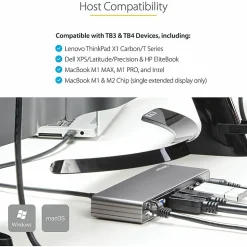 StarTech.com Thunderbolt 3 Dock - For MacBook Pro & Windows - Dual 4K 60Hz Thunderbolt 3 Docking Station - TB3DK2DHV