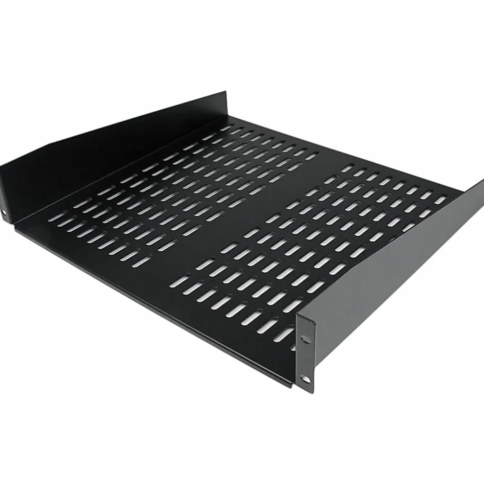 StarTech.com 2U 16in Universal Vented Rack Mount Cantilever Shelf - Fixed Server Rack Cabinet Shelf - 50lbs / 23kg