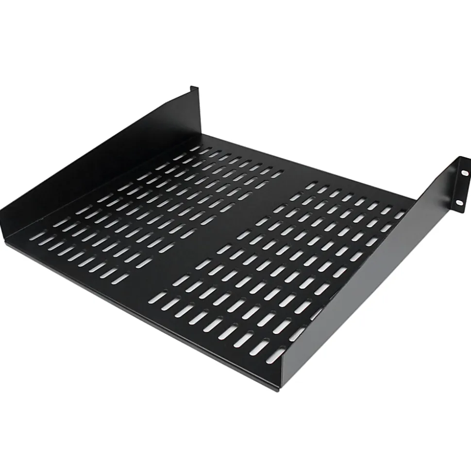 StarTech.com 2U 16in Universal Vented Rack Mount Cantilever Shelf - Fixed Server Rack Cabinet Shelf - 50lbs / 23kg