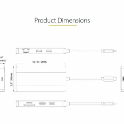StarTech.com USB C Multiport Adapter, Dual HDMI, 4K 60Hz, 2x 5Gbps USB-A 3.1 Hub, 100W Power Delivery, GbE, SD/MicroSD, USB C Mini Dock
