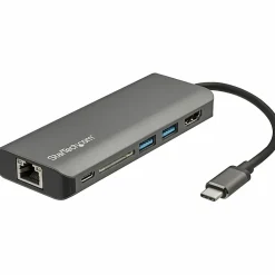 StarTech.com USB C Multiport Adapter - USB Type-C Travel Dock to 4K HDMI, 3x USB Hub, SD, GbE, 60W PD 3.0 Pas - DKT30CSDHPD3