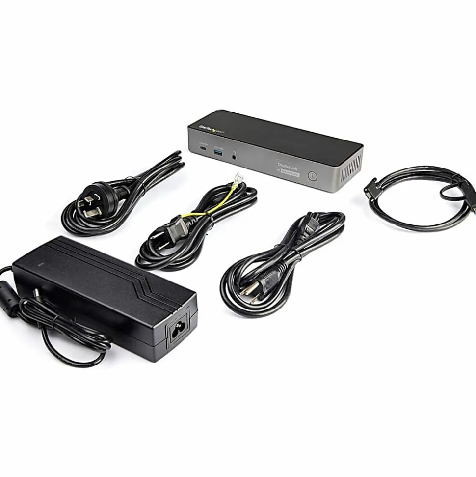 StarTech.com USB-C & USB-A Dock - Hybrid Triple Monitor Laptop Docking Station DisplayPort & HDMI 4K 60Hz/85W PD/6x USB/GbE/USB 3.1 Gen 2