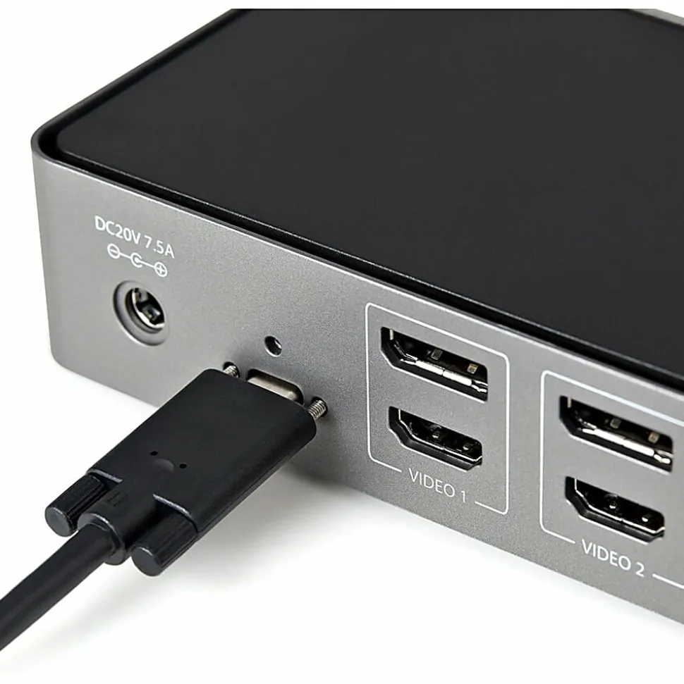 StarTech.com USB-C & USB-A Dock - Hybrid Triple Monitor Laptop Docking Station DisplayPort & HDMI 4K 60Hz/85W PD/6x USB/GbE/USB 3.1 Gen 2