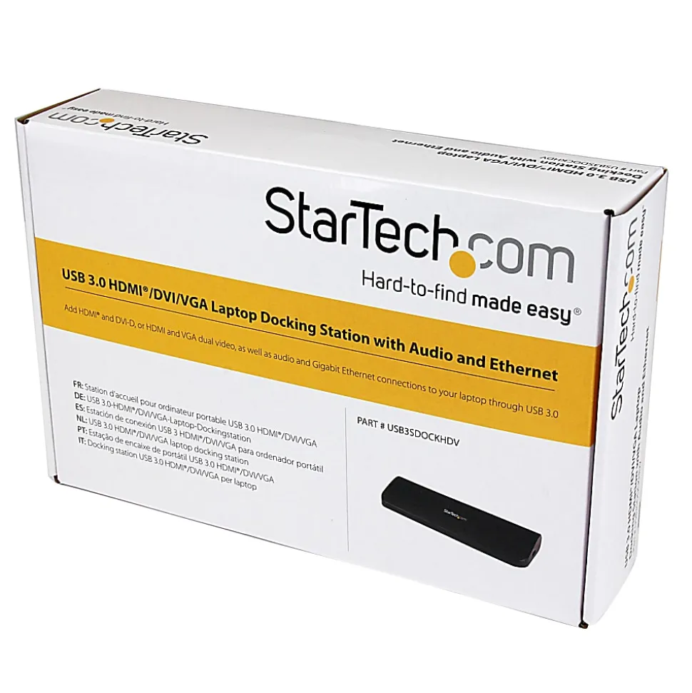 StarTech.com USB 3.0 Docking Station - Compatible with Windows/macOS - Supports Dual Displays - HDMI and DVI - USB3SDOCKHDV