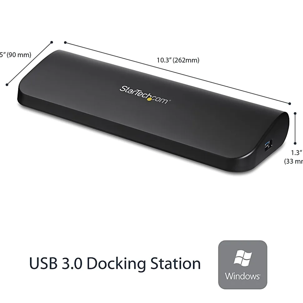 StarTech.com USB 3.0 Docking Station - Compatible with Windows/macOS - Supports Dual Displays - HDMI and DVI - USB3SDOCKHDV