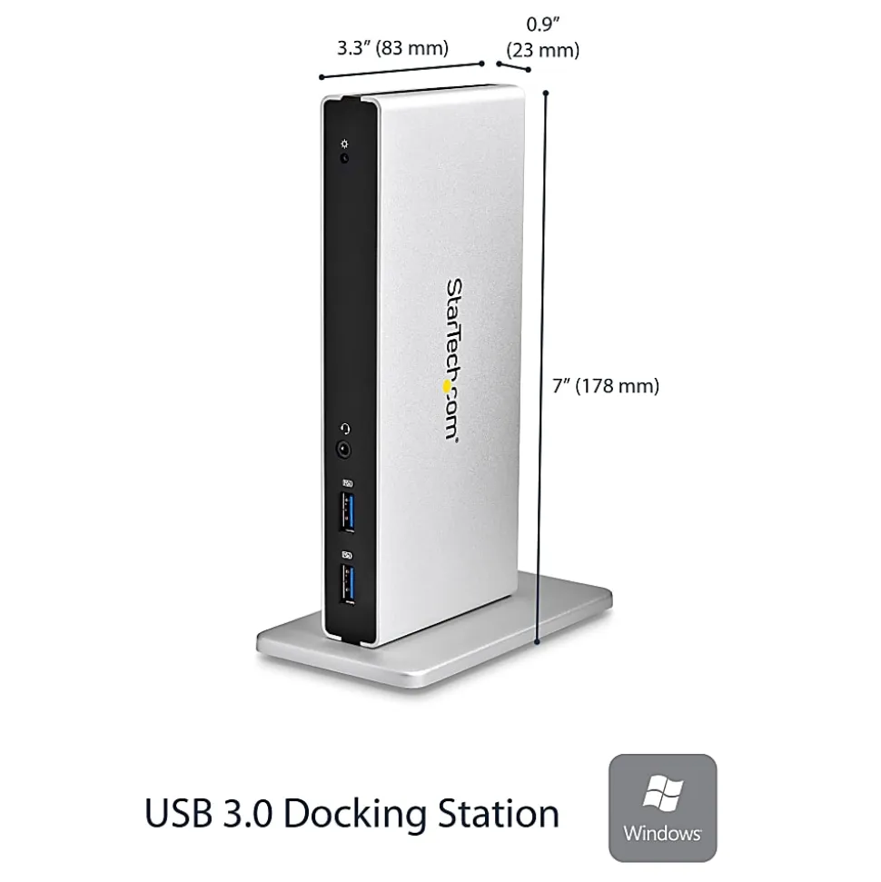 StarTech.com USB 3.0 Docking Station - Compatible with Windows/macOS - Dual DVI Docking Station Supports Dual Monitors - USB3SDOCKDD