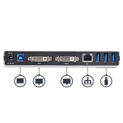 StarTech.com USB 3.0 Docking Station - Compatible with Windows/macOS - Dual DVI Docking Station Supports Dual Monitors - USB3SDOCKDD