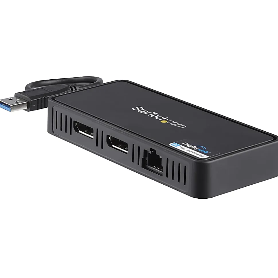 StarTech.com USB 3.0 Mini Dock - Dual Monitor USB Type-A Laptop Docking Station - DisplayPort 4K 60Hz & Gigabit Ethernet - 1' (30cm) cable