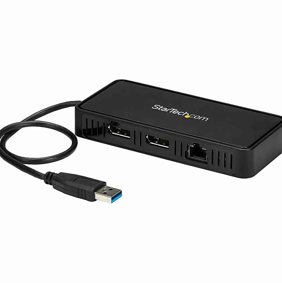 StarTech.com USB 3.0 Mini Dock - Dual Monitor USB Type-A Laptop Docking Station - DisplayPort 4K 60Hz & Gigabit Ethernet - 1' (30cm) cable