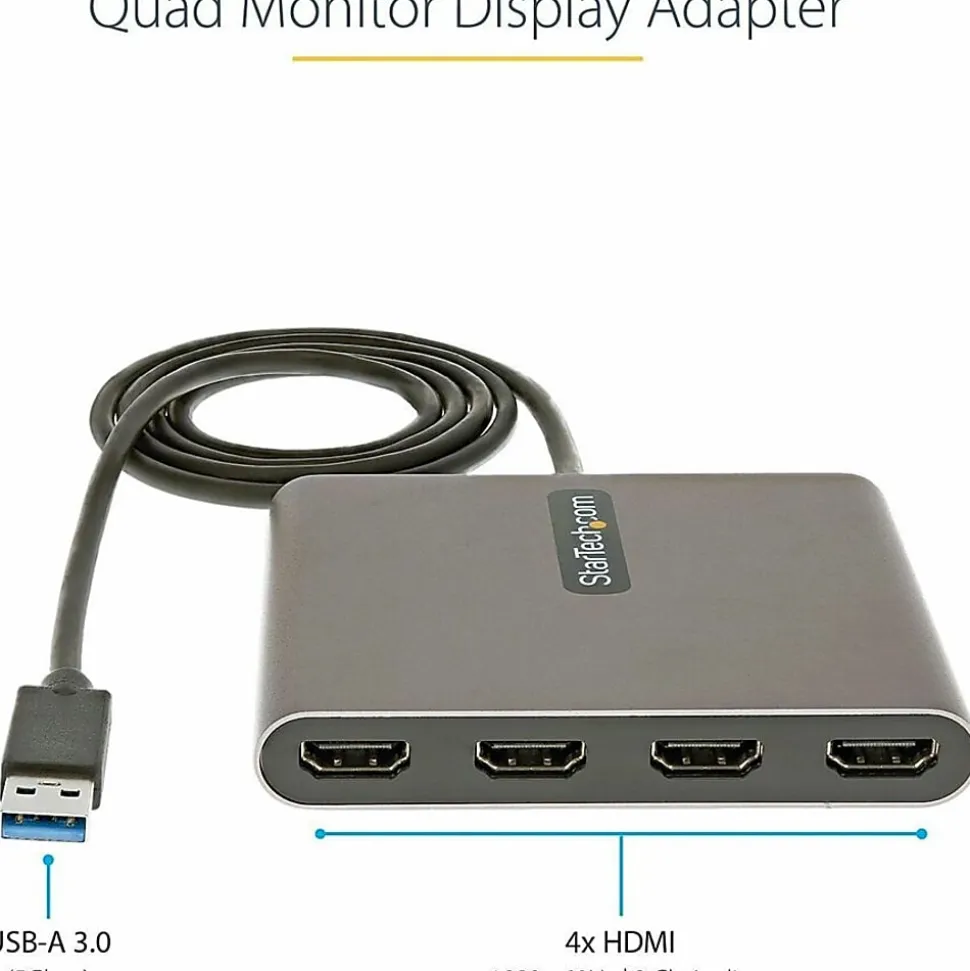StarTech.com USB 3.0 To 4 HDMI Adapter / External Video And Graphics Card