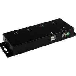 StarTech.com USB to Serial Adapter Hub - 4 Port - Industrial - Wall Mount - Din Rail - COM Port Retention - FTDI USB Serial