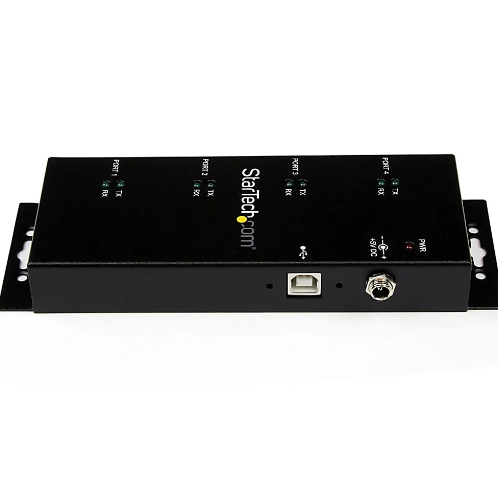 StarTech.com USB to Serial Adapter Hub - 4 Port - Industrial - Wall Mount - Din Rail - COM Port Retention - FTDI USB Serial