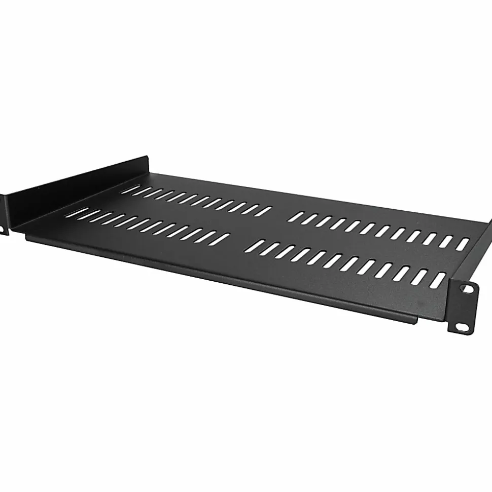 StarTech.com 1U Vented Server Rack Cabinet Shelf - Fixed 10in Deep Cantilever Rackmount Tray for 19" Data/AV/Network Enclosure w/Cage Nuts