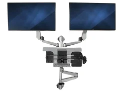StarTech.com Wall Mounted Computer Workstation - Premium - Articulating Dual Monitor Arm - Keyboard Arm - WALLSTSI2