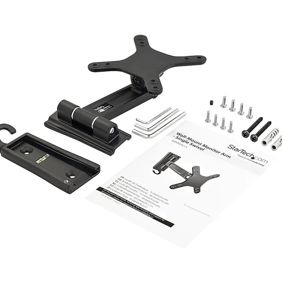 StarTech.com Wall Mount Monitor Arm - Single Swivel - For VESA Mount Monitors / Flat-Screen TVs up to 34in (33lb/15kg) - Monitor Wall Mount