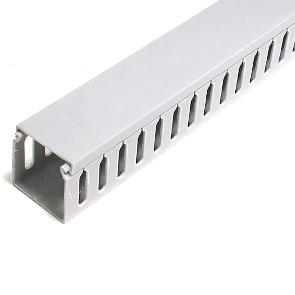 StarTech.com 2x2in Open Slot Wiring Cable Raceway Duct, Server Rack Cable Management, PVC Cable Cover, Cord Hider/Organizer, TAA - AD2X2