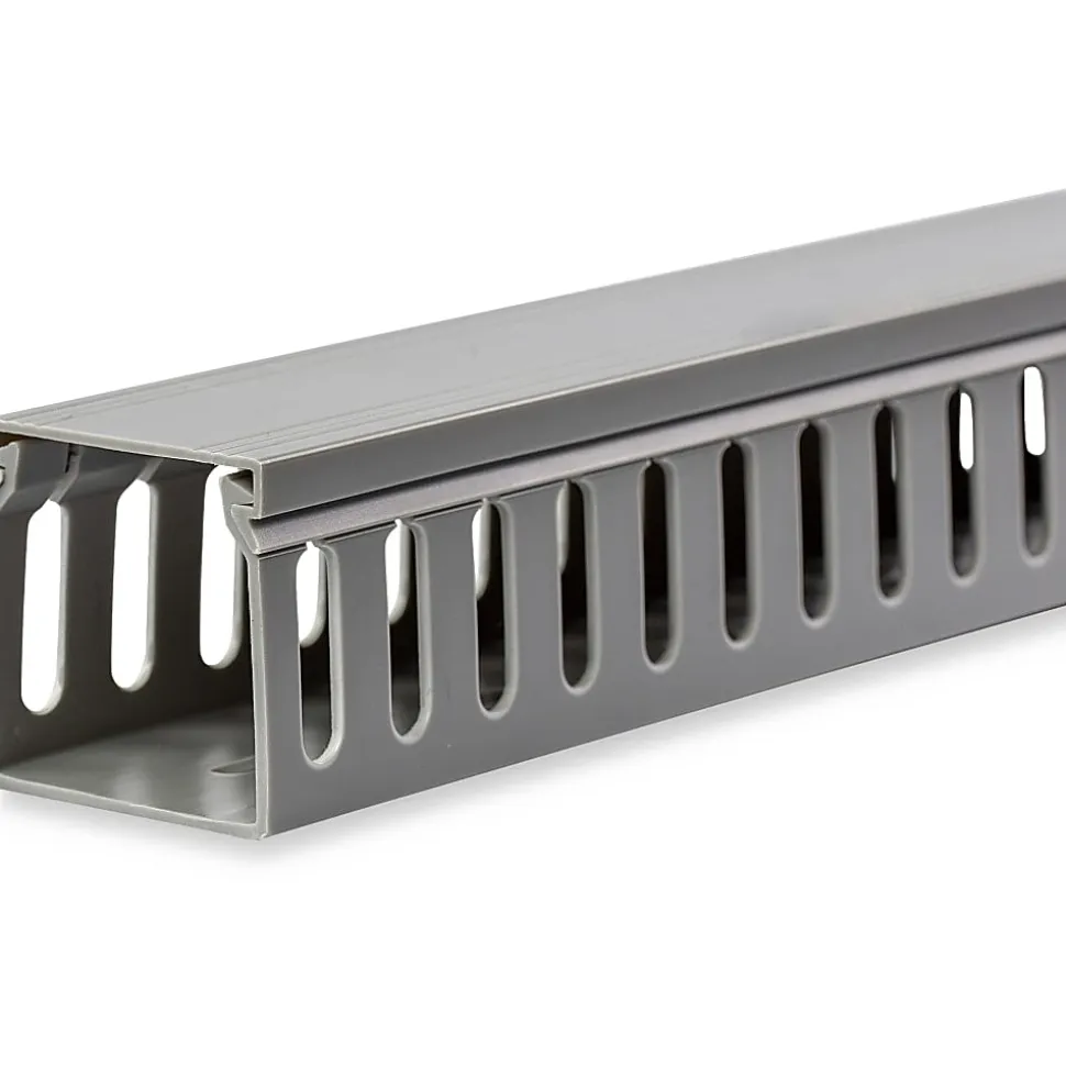 StarTech.com 2x2in Open Slot Wiring Cable Raceway Duct, Server Rack Cable Management, PVC Cable Cover, Cord Hider/Organizer, TAA - AD2X2