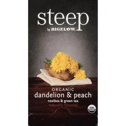 Steep by BigelowĀ® Organic Dandelion & Peach Rooibos & Green Tea Herbal Tea, Green Tea Bag - 20/Pack - 17715
