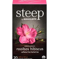 Steep by Bigelow® Rooibos Hibiscus Herbal Tea Bag - Herbal Tea - 1.6 oz - 20 Teabag - Decaffeinated - GMO Free - Kosher - Organic - 20 / Box