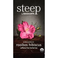 Steep by Bigelow® Rooibos Hibiscus Herbal Tea Bag - Herbal Tea - 1.6 oz - 20 Teabag - Decaffeinated - GMO Free - Kosher - Organic - 20 / Box
