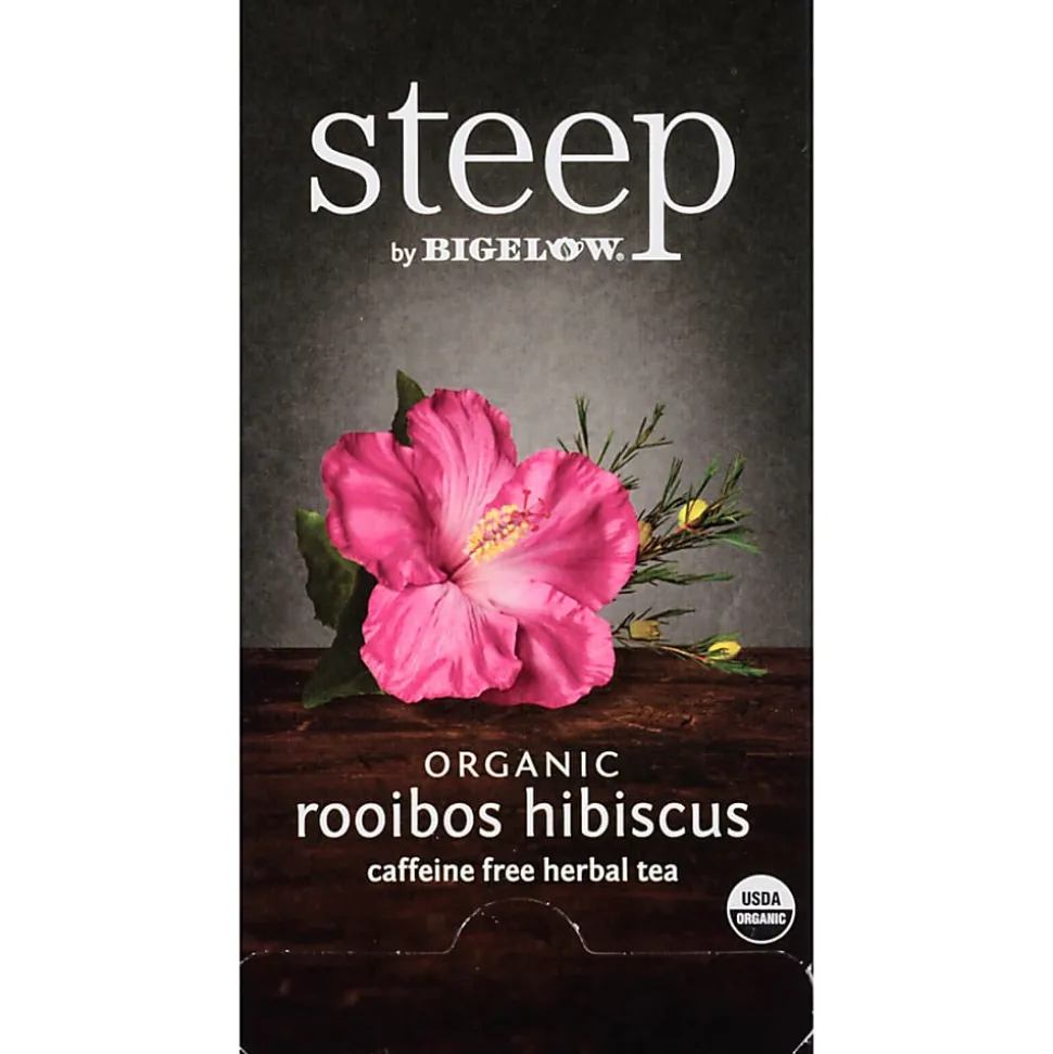 Steep by Bigelow® Rooibos Hibiscus Herbal Tea Bag - Herbal Tea - 1.6 oz - 20 Teabag - Decaffeinated - GMO Free - Kosher - Organic - 20 / Box