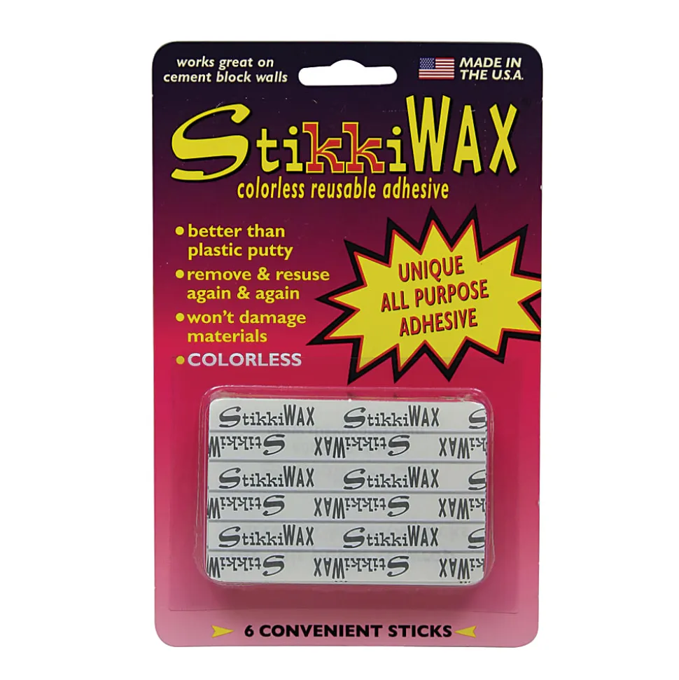 Stikkiworks Co. StikkiWAX Adhesive, 7.69 Oz, 6 Sticks Per Pack, Set Of 6 Packs