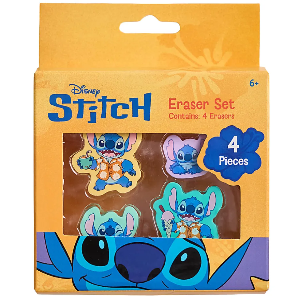 Stitch Licensed Eraser Set, 1-1/4" x 1-1/4", Set of 4 Erasers