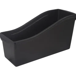 Storex Large Book Bins, 7”H x 5-5/16”W x 14-5/16”D, Black, Set Of 6 Bins