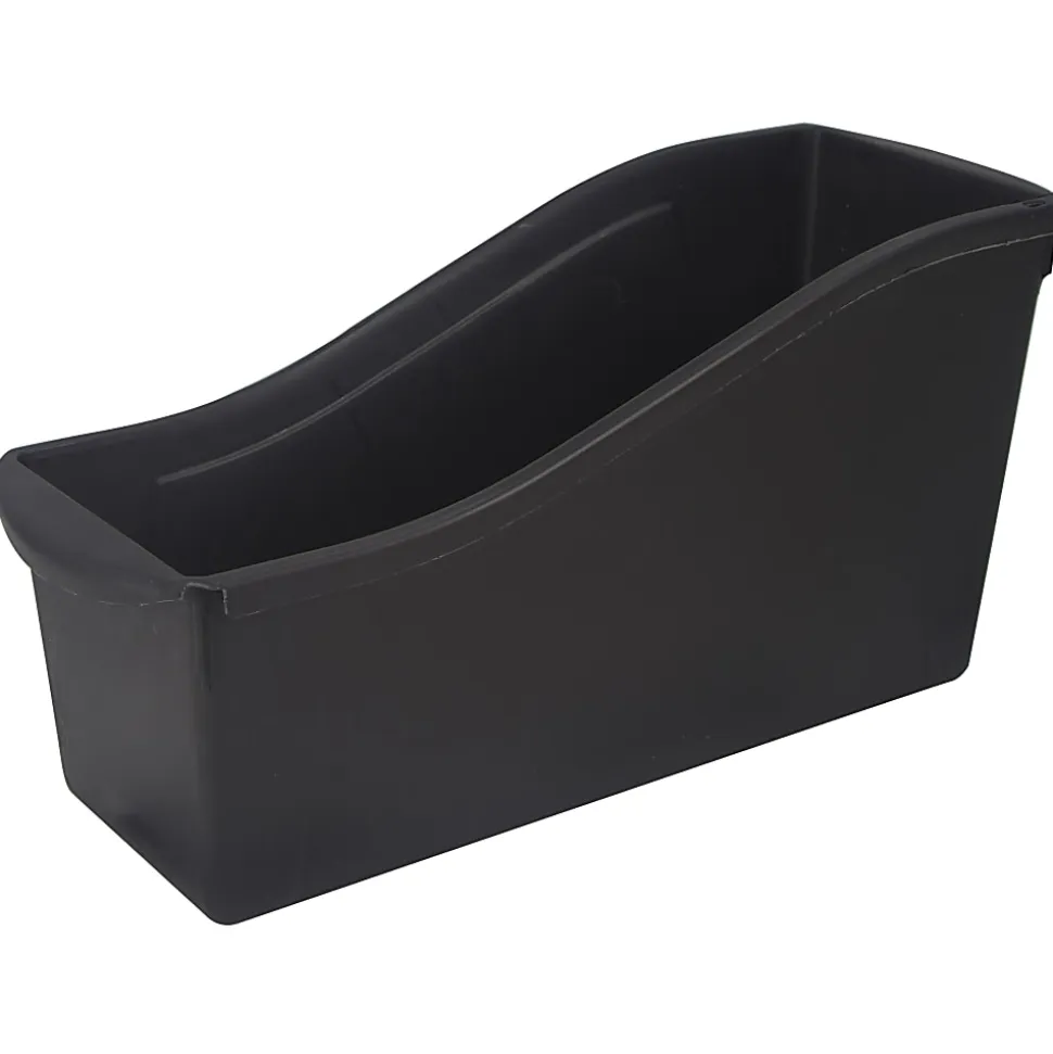 Storex Large Book Bins, 7”H x 5-5/16”W x 14-5/16”D, Black, Set Of 6 Bins