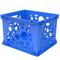 Storex Mini Crates, 6”H x 7-3/4”W x 9”D, Blue, Pack Of 12 Crates