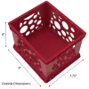 Storex Mini Crates, 6”H x 7-3/4”W x 9”D, Red, Pack Of 12 Crates