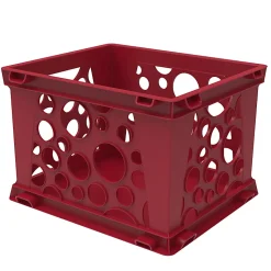 Storex Mini Crates, 6”H x 7-3/4”W x 9”D, Red, Pack Of 12 Crates