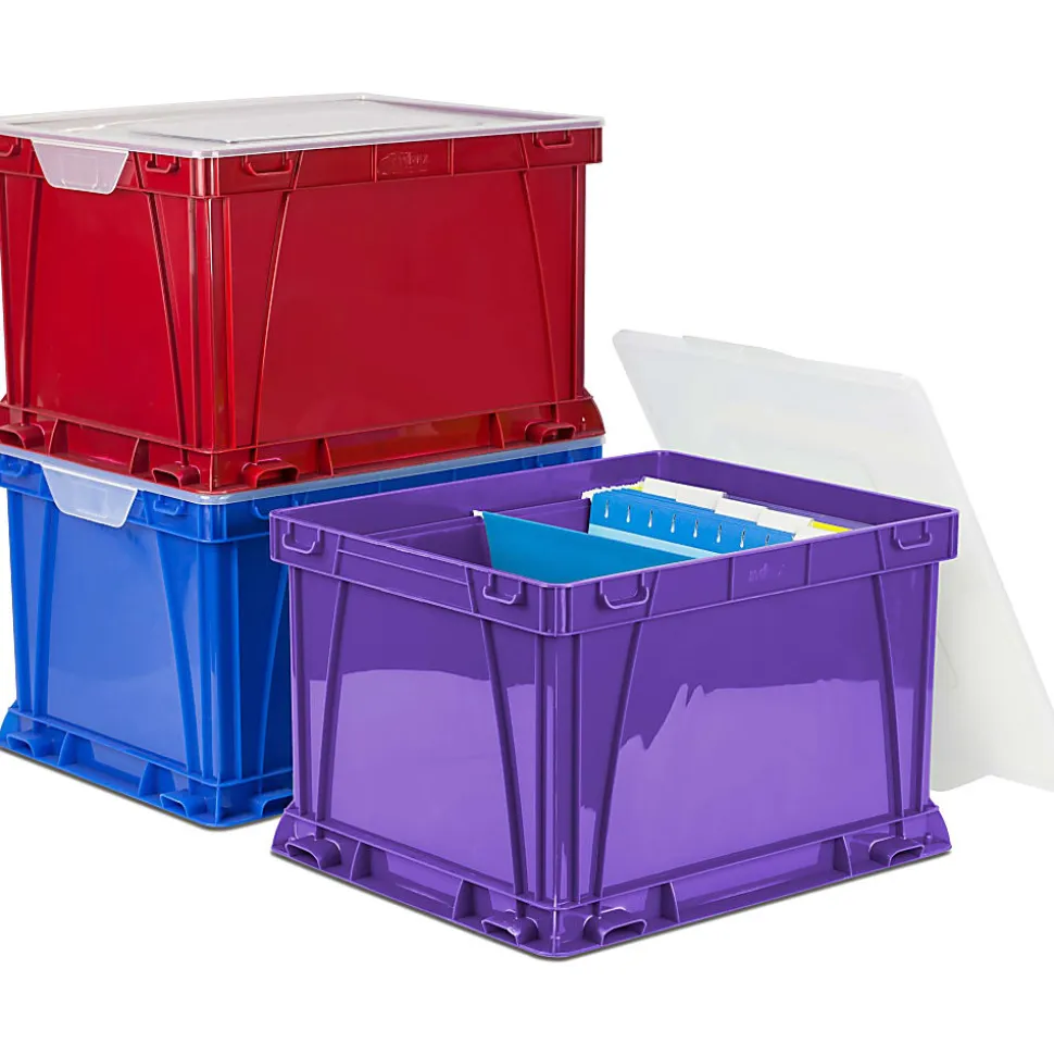 Storex 3 Piece Cube Storage Bins - External Dimensions: 14.3"x 17.3" Depth x 10.5" - Stackable - Plastic - Assorted Bright - - 62012U03C