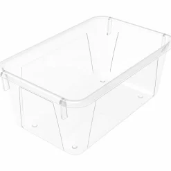 Storex Plastic Cubby Bins, Small Size, 5 2/8" x 7 13/16" x 12 2/16", Crystal Clear,  Carton Of 5