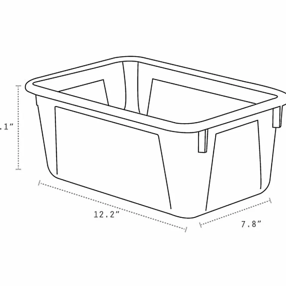 Storex Plastic Cubby Bins, Small Size, 5 2/8" x 7 13/16" x 12 2/16", Crystal Clear, Carton Of 5