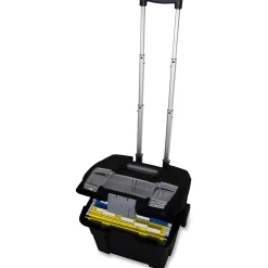 Storex® Premium File Cart With Telescopic Handle, 80% Recycled, 15