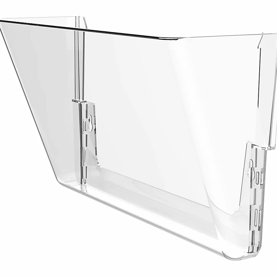 Storex Stacking Letter Size Wall Pocket, 7"H x 13"W x 4"D, Clear