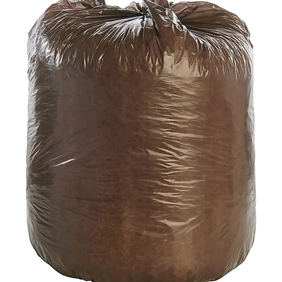 Stout Controlled Life Cycle Trash Garbage Bags, 1.1 mil, 39 Gallon, Brown, Box Of 40