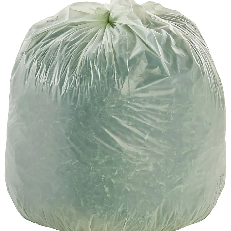 Stout® EcoSafe-6400 Compostable Compost Bags, 0.85 mil, 32-Gallon, Green, Box Of 50