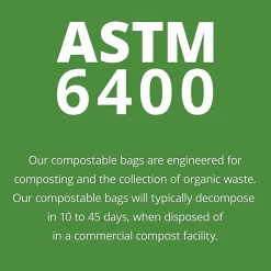 Stout® EcoSafe-6400 Compostable Compost Bags, 0.85 mil, 32-Gallon, Green, Box Of 50