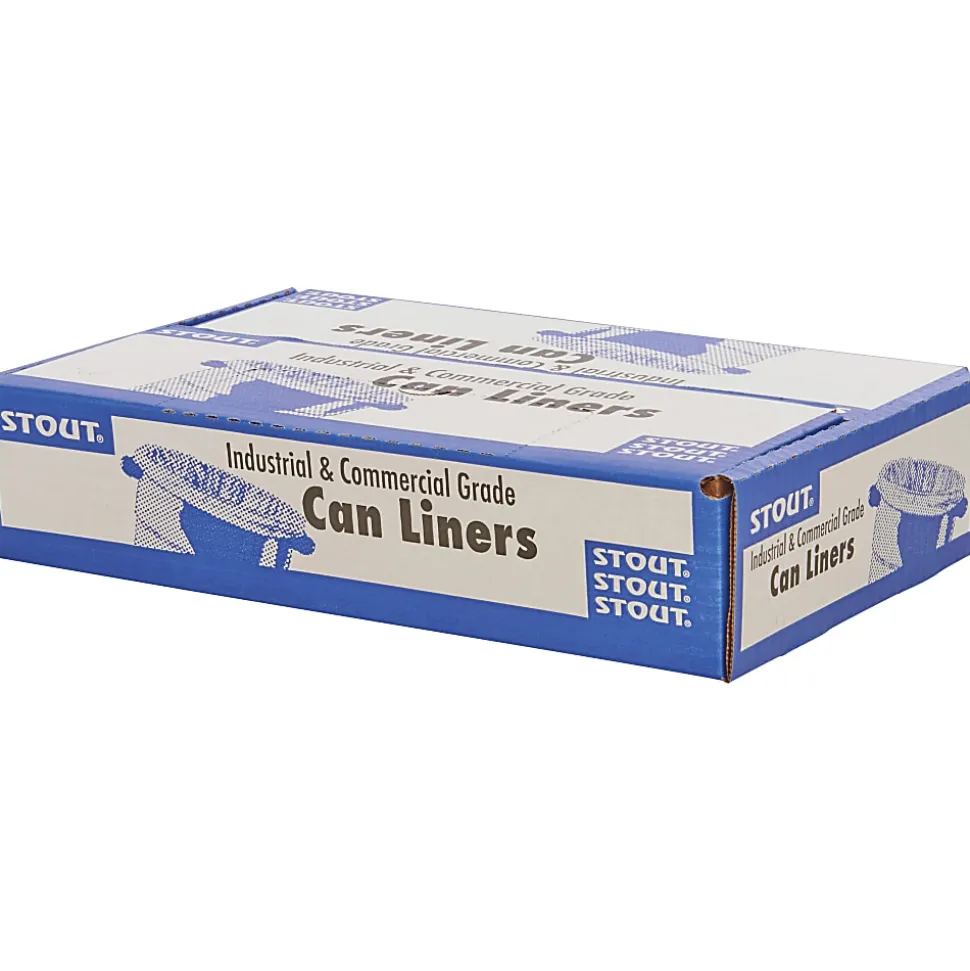 Stout 1.5-mil Trash Bags, 1.5mil, 33 Gallons, 33" x 40", Black/Brown, Carton Of 100