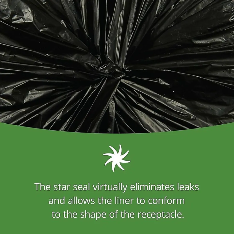 Stout® Pest-Guard™ 2.00-mil Insect Repellent Trash Bags, 55 Gallons, 37" x 52", Black, Box Of 65