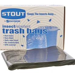 Stout® 33% Recycled Insect Repellent Trash Bags, 35 Gallons, 33
