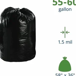Stout Total Content Plastic Trash Bags, 1.5-mil, 60 Gallons, 36