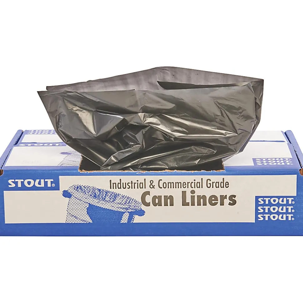 Stout Trash Bags, 1.3-mil, 20 - 30 Gallons, 30" x 39", Brown, Carton Of 100